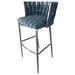 Orren Ellis Bloodworth 26" Bar Stool Upholstered/Metal in Blue | 36 H x 23 W x 23 D in | Wayfair C44202ACDD90494DB6533A0B15B7F656
