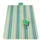 Arlmont & Co. Striped Foldable Travel Tote Large Outdoor Picnic Blanket Cotton Canvas in Green/Blue | 76 W x 57 D in | Wayfair