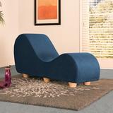 Latitude Run® Dilys Yoga Chaise Lounge Polyester/Wood in Blue | 29.5 H x 18 W x 64 D in | Wayfair EF4BBF455CFC41F4BA8EED82CB4FA922
