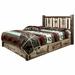 Loon Peak® Homestead Collection Lodge Pole Pine Platform Storage Bed Wood in Brown/Green | 47 H x 60 W x 87 D in | Wayfair