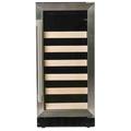 Azure Home Products 30 Bottle Single Zone Freestanding Wine Refrigerator in Gray/Black | 34.5 H x 24 W x 14.63 D in | Wayfair A115WC-S