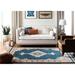 Blue/Navy 108 x 0.23 in Indoor Area Rug - Charlton Home® Darrow Oriental Cream/Navy Area Rug Polyester/Cotton | 108 W x 0.23 D in | Wayfair