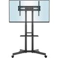 BONTEC Mobile TV Stand on Wheels for 32-85 inch LCD LED OLED Flat Curved TVs, Height adjustable Shelf Trolley Floor Stand Holds up to 60kg, TV Stand with Tray Max VESA 600x400mm