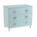 Wildwood Chloe Solid Wood 3 - Drawer Accent Chest Wood/Glass in Blue | 32.5 H x 36 W x 20 D in | Wayfair 490316