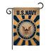 Breeze Decor Navy Americana Everyday Military Impressions 2-Sided Burlap 19 x 13 in. Garden Flag in Blue/Brown | 18.5 H x 13 W in | Wayfair