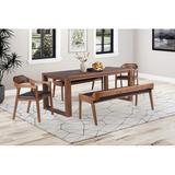 Wade Logan® Aybri 5 Piece Drop Leaf Solid Wood Dining Set Wood/Upholstered in Brown | Wayfair 8AF7F01FEE8B43268CE3F0BAD1D638D3