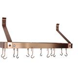 Enclume Handcrafted 30" Gourmet Bookshelf Wall Rack w/ Straight Arms & 12 Hooks | 14 H x 30 W x 9 D in | Wayfair PR8BF-30 SCP