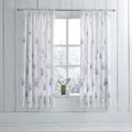 HLS Bedding Contemporary Charlotte Thomas Kendall Floral Design Pencil Pleat Lined Readymade Curtain Pair, White / Lilac - 66" x 72"