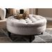 Baxton Studio Palfrey Transitional Grey Velvet Fabric Button Tufted Cocktail Ottoman - Wholesale Interiors 531-Slate Grey-Otto