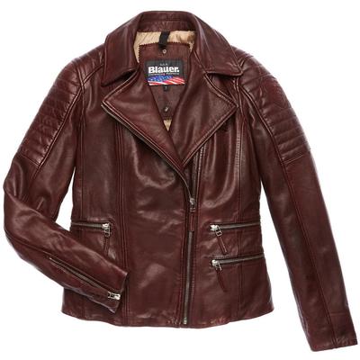 Blauer USA Icon Ladies Leather Jacket, brown, Size XL for Women