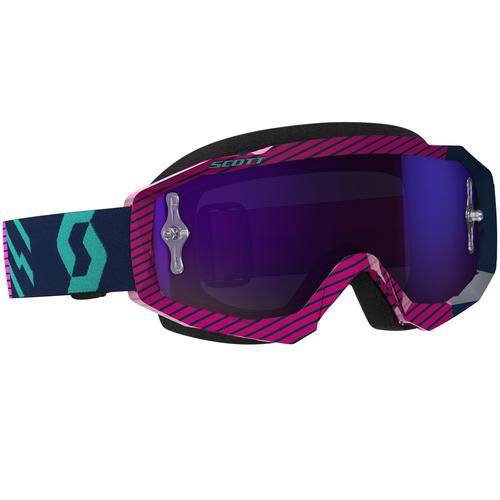Scott Hustle MX Chrome Motocross Brille, pink-blau
