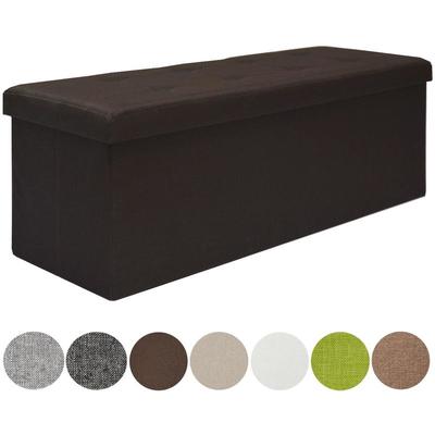 Faltbare Sitzbank 110x38x38cm Sitztruhe inkl. 2 Trennwnde 120L Polsterbank Dunkelbraun