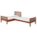 Harriet Bee Reasor Twin Solid Wooden Brazilian Pine L-Shaped Platform Bed Set Wood in Brown | 39 H x 118 W x 78 D in | Wayfair