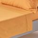 HOMESCAPES Mustard Yellow Pure Egyptian Cotton Flat Sheet Super King 200 TC 400 Thread Count Equivalent Bed Sheet