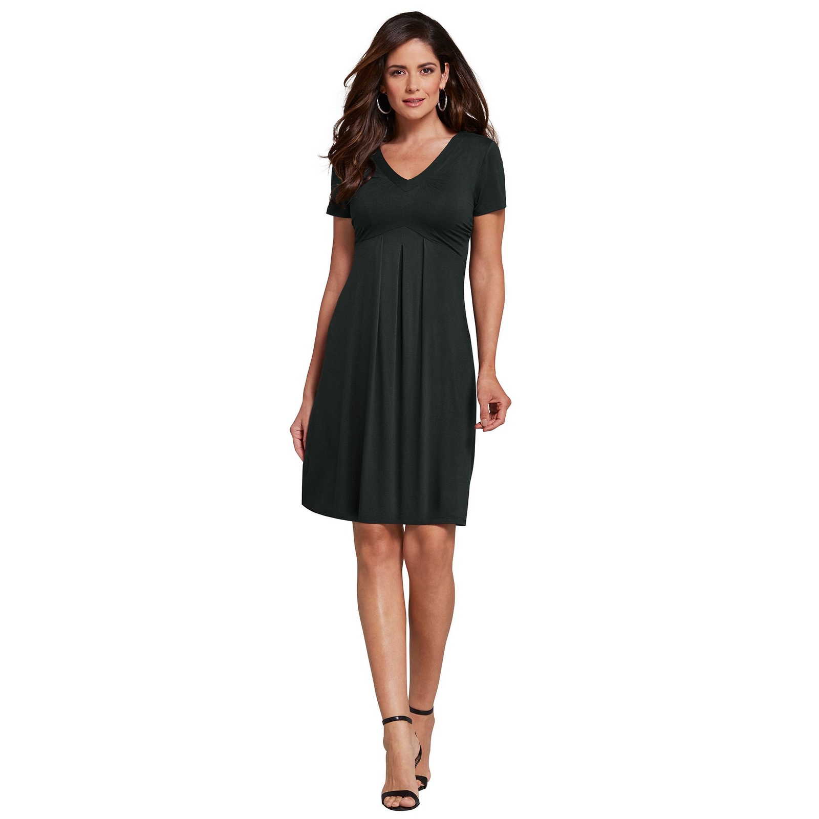 Masseys Favorite V-Neck Dress (Size 4X) Black, Spandex,Viscose