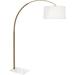 Robert Abbey Archer 80.5" Arched/Arc Floor Lamp Metal/Stone in Gray/White/Yellow | 80.5 H x 20 W x 60.25 D in | Wayfair 2286