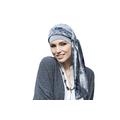 Cancer Headwear for Women with Chemo Hair Loss Alopecia Bamboo Head Turban Chemotherapy Hats for Girls Yanna (Grey Velvet Blu Fiori)