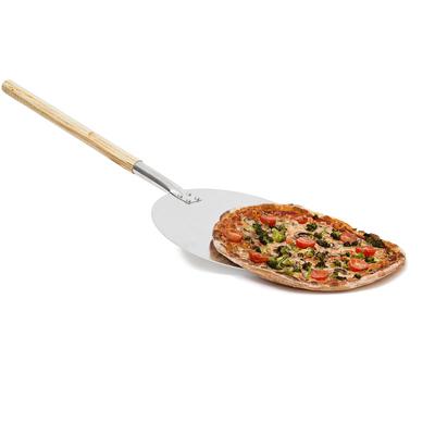 Pizzaschaufel rund, Pizzaschieber, Holzgriff, Profi Pizzaheber & Brotschieber, Aluminium, ø 30cm,