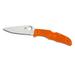 Spyderco Endura 4 Lightweight Folding Knife Orange FRN Handle Flat Ground FE Silver Blade C10FPOR