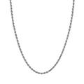 14K Yellow or White Gold solid 2mm Diamond cut Rope chain Necklace w/Real Strong Lobster Claw clasp f/Men or women Thin for pendants 16-24inches (White-Gold, 18)
