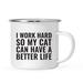 Ebern Designs Brunello Work Hard So My Cat Can Have a Better Life Coffee Mug Stainless Steel in Black/Brown/Gray | 3.38 H in | Wayfair