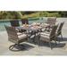 Darby Home Co Bedard 7 Piece Outdoor Dining Set w/ Umbrella Cushions Metal in Brown | Wayfair 886581948EAC49CBBE7BA658A56653E9