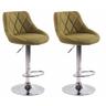 CLP - Lot de 2 tabourets de bar Lazio tissu Vert