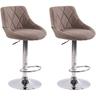 Lot de 2 tabourets de bar Lazio tissu Taupe