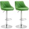 CLP - Lot de 2 tabourets de bar Lazio similicuir Vert