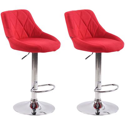 2er Set Barhocker Lazio Stoff rot Image