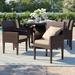 Lark Manor™ Anastase Patio Dining Chair w/ Cushion Metal in Brown | 35 H x 23 W x 21 D in | Wayfair 5ED0FDC326124D96BA4F0BFA116371A2