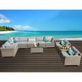 Lark Manor™ Anupras Monterey 11 Piece Sectional Seating Group w/ Cushions in Brown/Gray/Red | 25 H x 142.5 W x 63 D in | Outdoor Furniture | Wayfair
