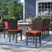 Lark Manor™ Anastase Patio Dining Chair w/ Cushion Plastic/Resin in Brown | 36 H x 19 W x 18 D in | Wayfair 87748E354BA840EC857B1C774E7B5A11