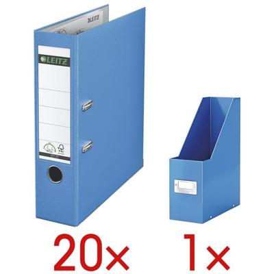 20x Ordner »1010« inkl. 1x Stehsammler »Click & Store« blau, Leitz, 8x31.8x28.5 cm