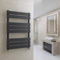 Warmehaus Minimalist Bathroom Flat Panel Heated Towel Rail Radiator Sand Grey 800x500mm - Modern Central Heating Space Saving Radiators - Perfect for Bathrooms