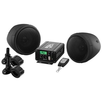 "Boss Audio Motorcycle/UTV 3in Waterproof Speakers and Amplifier System USB/SD/FM Black MCBK520B"