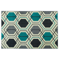 Teppich Bunt 140 x 200 cm aus Polyester mit Geometrisches Muster Bedruckt Rechteckig Modern
