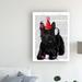 Wrought Studio™ 'Scottish Terrier & Party Hat' Graphic Art Print on Wrapped Canvas in Black/Red | 24 H x 18 W x 2 D in | Wayfair