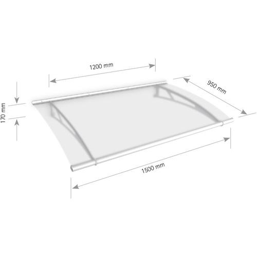 Schulte – Vordach Haustürdach Stahl weiß Acrylglas satiniert 1500×950 Überdachung Türdach