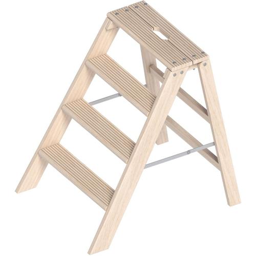 Layher – 1055 klappbarer Holzstufentritt 4 Stufen