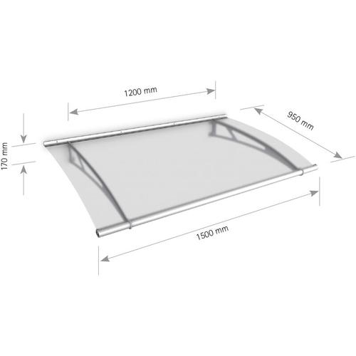 Schulte – Vordach Haustürdach Edelstahl Acrylglas satiniert 1500×950 Überdachung Türdach