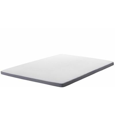 Beliani - Doppelter Topper Memory Foam Grau mit Weiß 160 x 200 cm Schaumstoff Viskoelastisch Weich