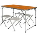 Amanka - Table de Camping pliable réglable en hauteur 120x60x70cm incl 4 Tabourets pliants format