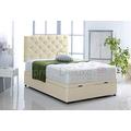 Faux Leather Ottoman Foot Lift Bed Base with HEADBOARD ONLY by Comfy Deluxe LTD (Cream, 4FT6 Double)