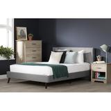 South Shore Fusion Upholstered Platform Bed Metal in Gray | 37.4 H x 55 W x 76 D in | Wayfair 12120