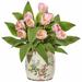 Charlton Home® Artificial Tulips Floral Arrangement in Vase Polyester/Faux Silk/Plastic/Fabric in Pink | 18 H x 22 W x 22 D in | Wayfair