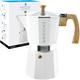 GROSCHE Milano Moka Stovetop Espresso Coffee Maker (9 Cup / 450 ml, White)