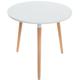 Table de cuisine table d'appoint ronde 3 pieds en bois clair Ø80 cm - noir