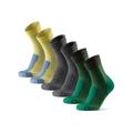 DANISH ENDURANCE Light Outdoor Walking Socks, Hiking, Merino Wool, Unisex, 3 Pack, Multicolour: Grey, Green, Yellow, 9-12