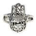 Jali Hamsa,'Sterling Silver Jali Hamsa Cocktail Ring from India'